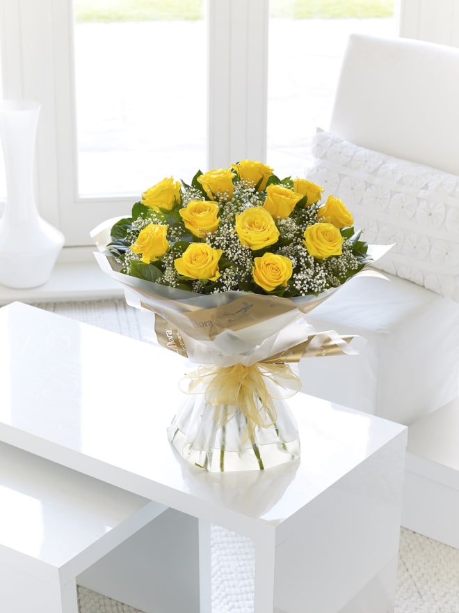 Yellow and Rose Hand Tied