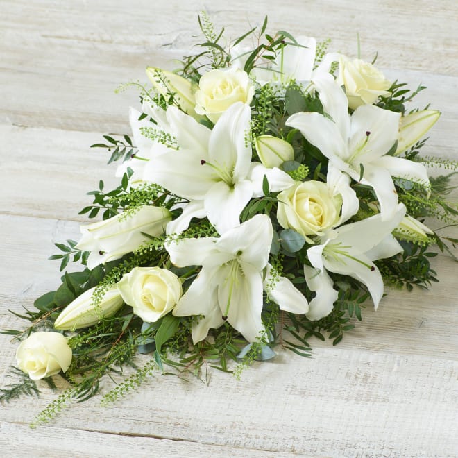 White Rose and Lily Spray.