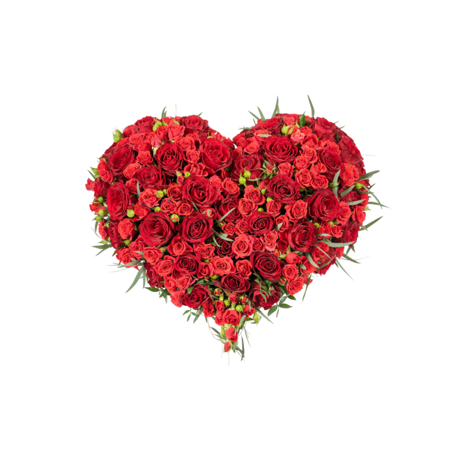 Funeral Heart Red W ribbon 248042