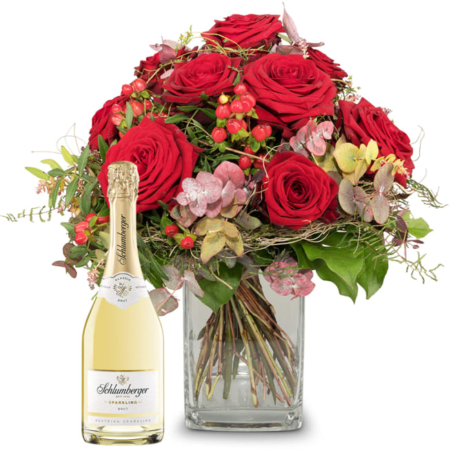 Strauß I Love You mit Schlumberger Sparkling Brut 0,75 L