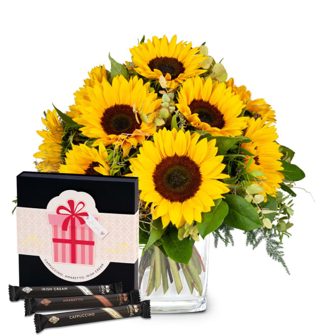Blumenstrauss «Sonnenblumen pur» mit Gottlieber Hüppen «For You»
