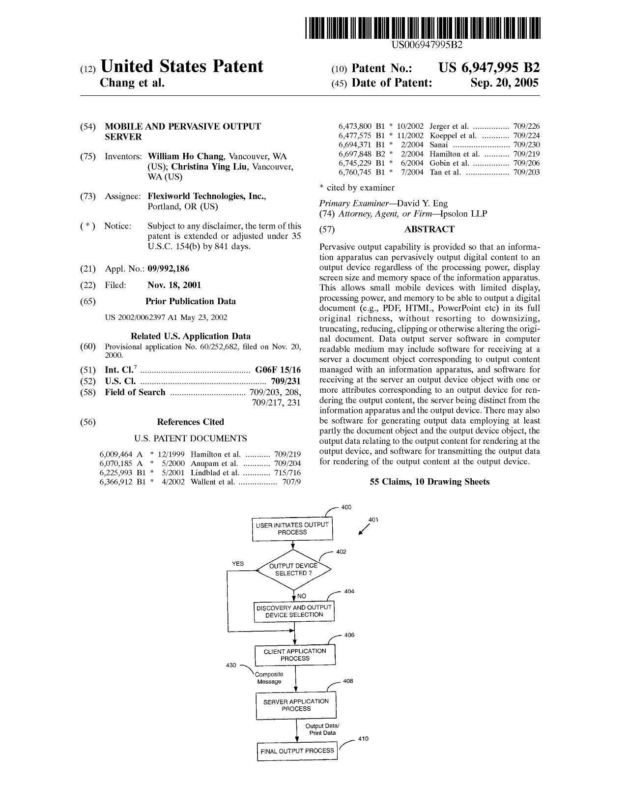 U.S. Patent Number: 6,947,995