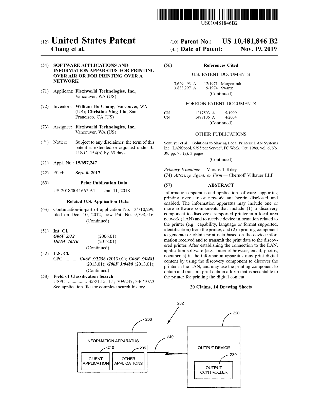 U.S. Patent: 10,481,846