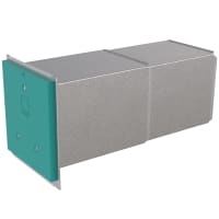 Foundation wall vent 6×6 in steel with exterior louvre grille and telescopic duct