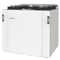 Nordic S4 ventilasjonsaggregat med hvit front og toppmonterte kanaler