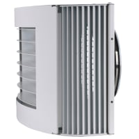 Single box 160 in white finish for air intake or exhaust air mounted on exterior wall