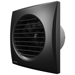 Bathroom fan Flexit Classic Eco 100 in black with louvered front