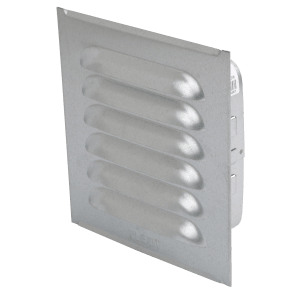 Sjalusirist i stål 150×150 mm med karm for luftinntak eller avtrekk