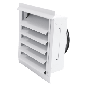 Wall grille V21 Ø125 in white finish for exhaust air or outdoor air mounted on façade