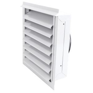 Wall grille V21 Ø160 in white finish for exhaust air or outdoor air mounted on façade