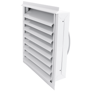 Wall grille V21 Ø200 in white finish for exhaust air or outdoor air mounted on façade