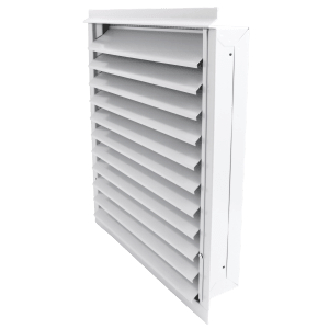 Wall grille V21 Ø250 in white finish for exhaust air or outdoor air mounted on façade