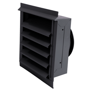 Wall grille V21 Ø125 in black finish for exhaust air or outdoor air mounted on façade