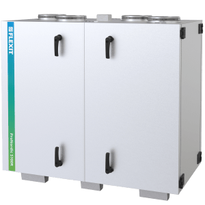 Flexit ProNordic S 100R air handling unit front view with top connections