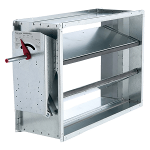 Motorstyrt lukkespjeld 500 × 250 i galvanisert stål for rektangulær ventilasjonskanal