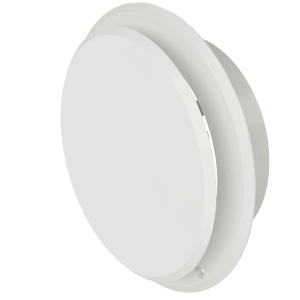 Round plastic disc valve for indoor ventilation, white finish