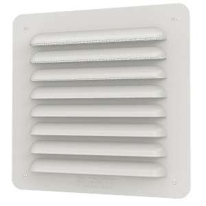 White steel louvre grille 155×155 mm for air intake or exhaust