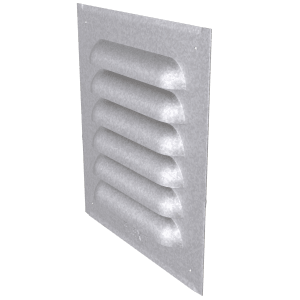 Steel louvre grille 150×150 mm with flat back for air intake or exhaust