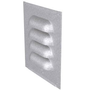 Steel louvre grille 100×100 mm with flat back for air intake or exhaust