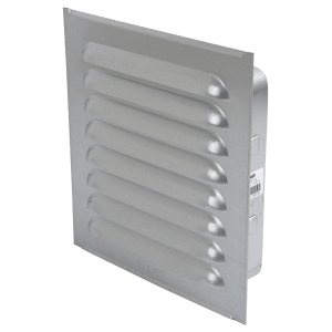 Sjalusirist i stål 200×200 mm med karm for luftinntak eller avtrekk