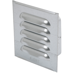 Sjalusirist i stål 125×125 mm med karm for luftinntak eller avtrekk