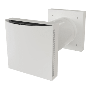 Aero fresh air valve white with external wall hood and duct connection