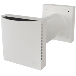 Fresh air valve Flexit Aero 100V2 in white finish with square wall plate