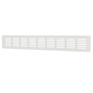 Overflow grille 400×60 mm in white with horizontal slots