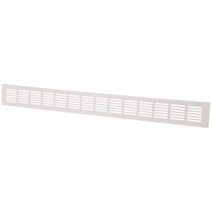 Overflow grille 600×60 mm in white with horizontal slots