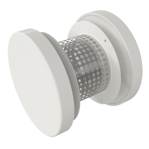 Overpressure valve 100 mm in white with perforated inner cylinder