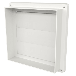 Louvre vent 180×180 mm in white with three horizontal blades