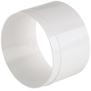 White plastic coupling sleeve for Ø100 ducts