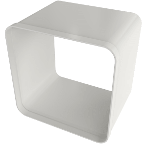 White plastic 150x150 coupling duct shown at an angle