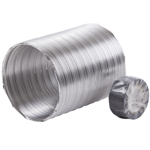 Aluminium wall duct Ø100 mm, 0.5 m length for ventilation ducting