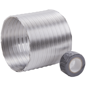 Aluminium wall duct Ø125 mm, 0.5 m length for ventilation ducting