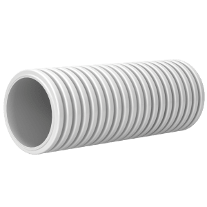 White flexible duct with ribbed surface