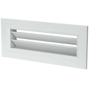 Vit väggventil i aluminium 200×55 för lufttillförsel och frånluft