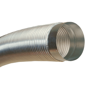 Uninsulated flexible aluminium duct with attached end sleeve