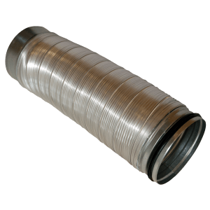 Flexible aluminium duct with sleeve and nipple