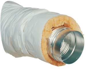 Insulated flexible aluminium duct with end sleeve