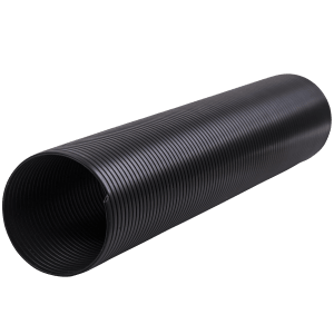 Flexible corrugated black problem-solver duct in plastic for adjusting duct routing