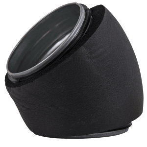 Insulated 45 degree short bend with male connectors in galvanized steel for insulated steel ducts