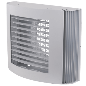 Single box 250 in white finish for air intake or exhaust air mounted on exterior wall