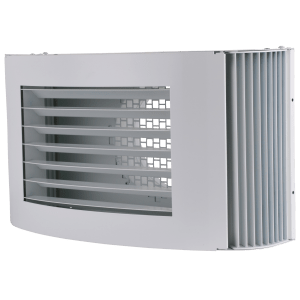 Single box 160 in white finish for air intake or exhaust air mounted on exterior wall