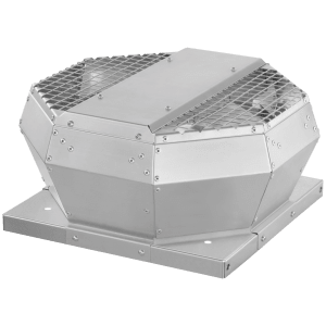 Flexit roof fan in galvanized steel with protective grille for rooftop installation