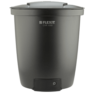 Flexit CVR 1000 central vacuum clesner in dark finish with front-mounted button