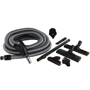 Entry hose set with on/off switch, 9 metre hose and accessories for central vacuum system.