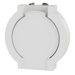 White plastic inlet valve for central vacuum, surface-mounted design