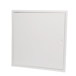 White steel inspection hatch 500×500 for access to duct or installation