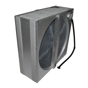 Komplett rotor i metallkapsling med roterende varmeveksler og tilkoblet drivmotor